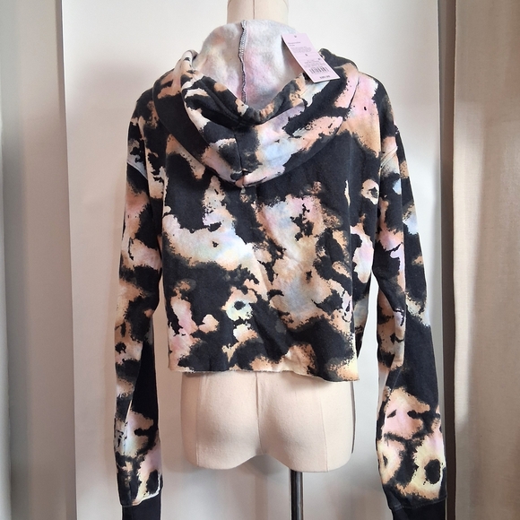 Wild Fable Black Mutli Tie Dye Cropped Hoodie Womens Size Small NWT - Picture 4 of 8
